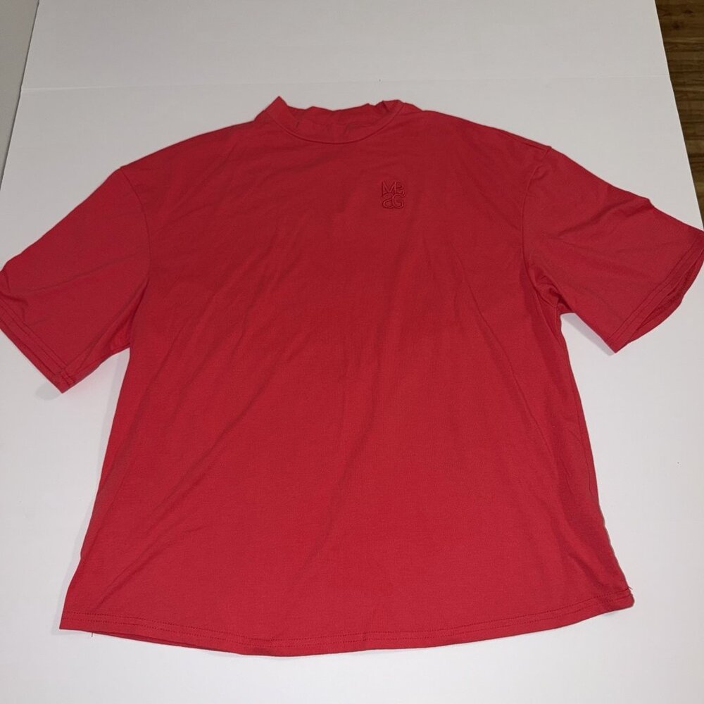 Missguided MSG Pink Coral Tee Shirt Size Small S Y2K Short Sleeve Oversized‎